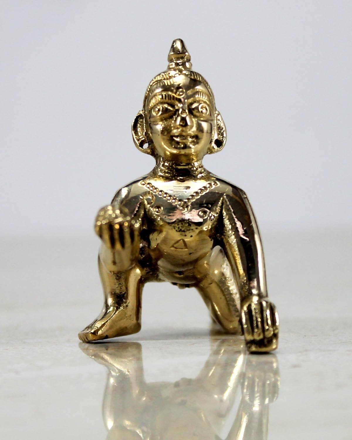 StonKraft Brass Laddoo Gopal Baby Krishna Murti Idol