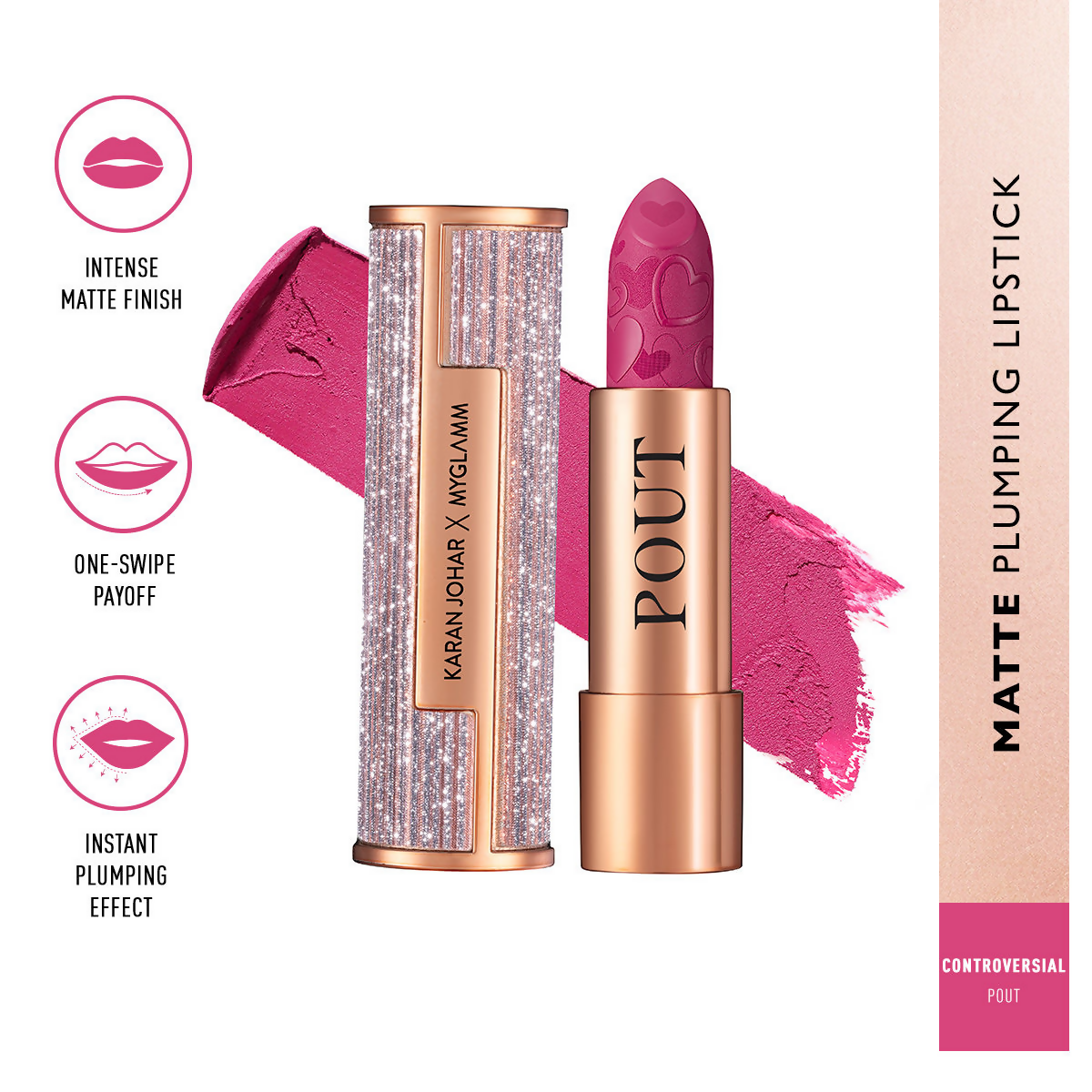 MyGlamm Pout By Karan Johar Intense Matte Plumping Lipstick - Controversial Pout