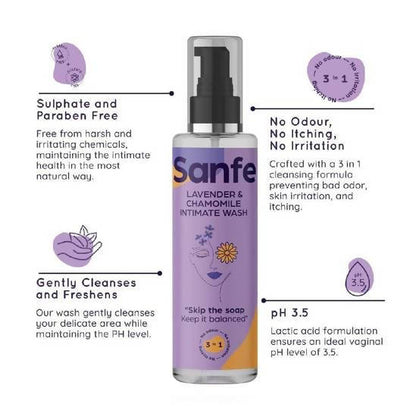 Sanfe Lavender & Chamomile 3 In 1 Intimate Wash