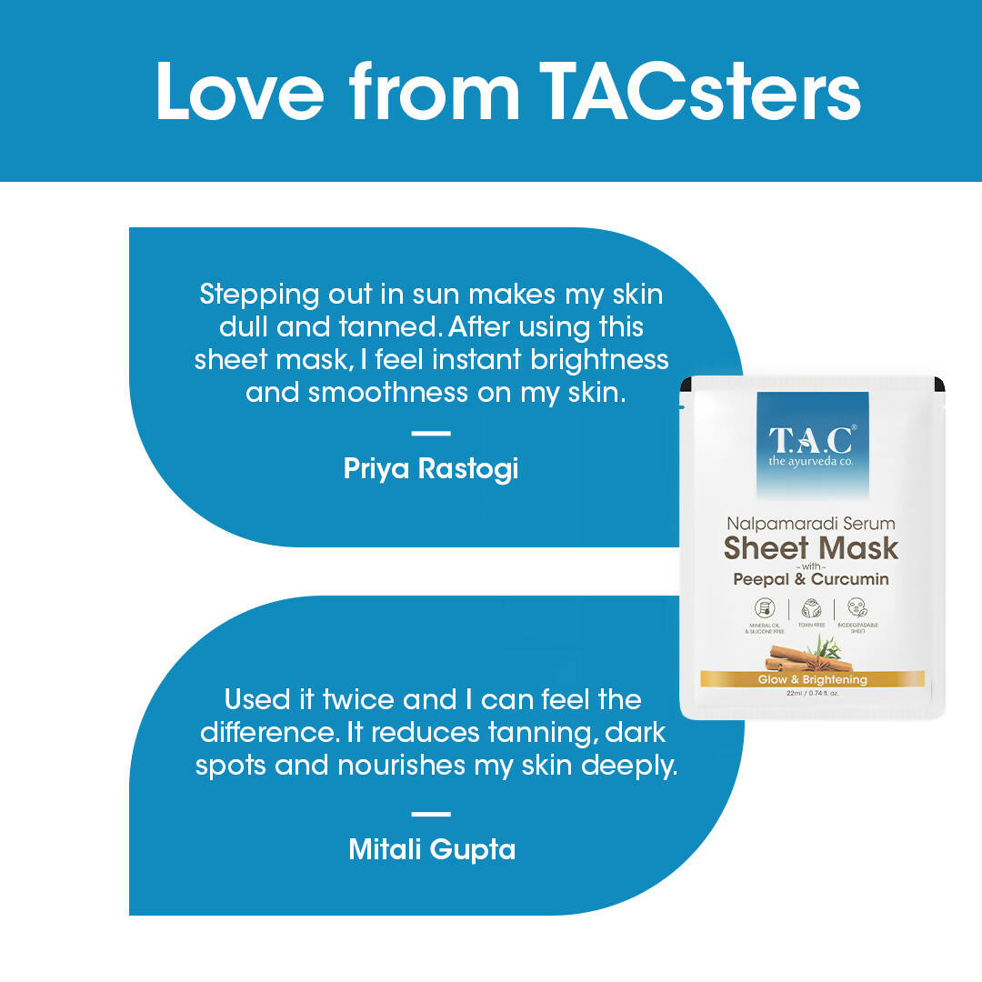 TAC - The Ayurveda Co. Nalpamaradi Serum Sheet Mask | with Aloe Vera & Sandalwood - DrMediCart