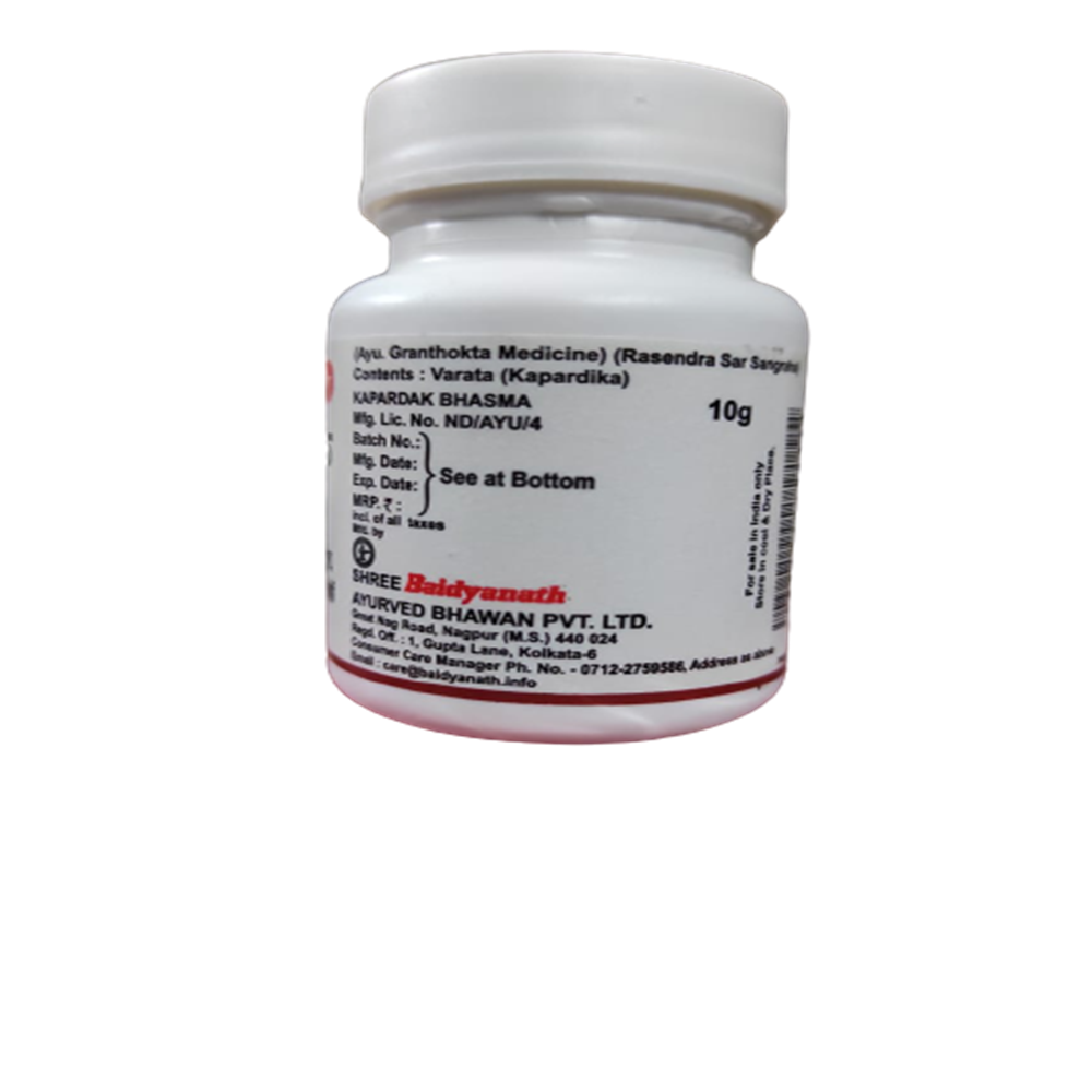 Buy Baidyanath Kapardak Bhasma 10 gm from DrMediCart, Ship from India to USA