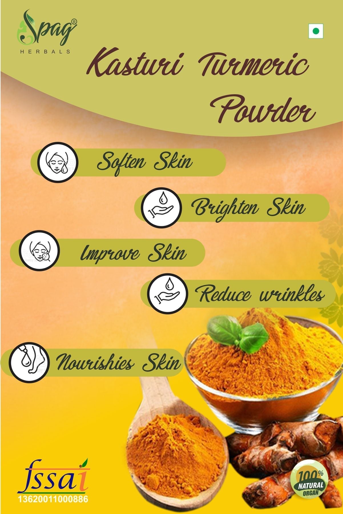 Spag Herbals Premium Kasturi Turmeric Powder