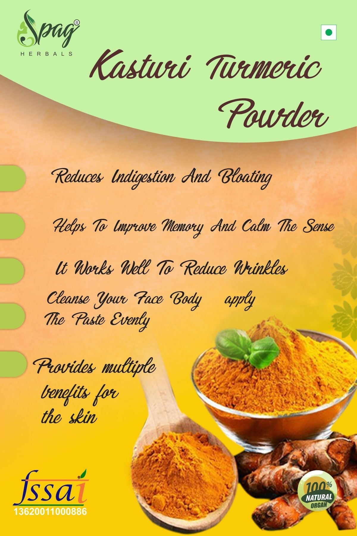 Spag Herbals Premium Kasturi Turmeric Powder
