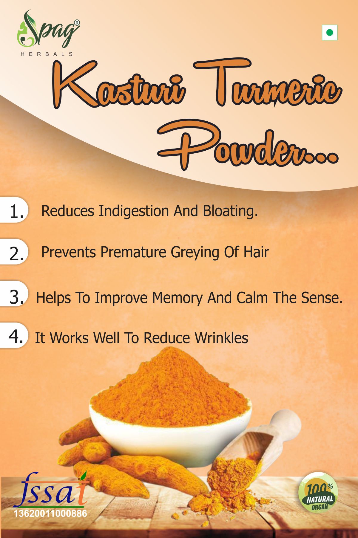 Spag Herbals Premium Kasturi Turmeric Powder