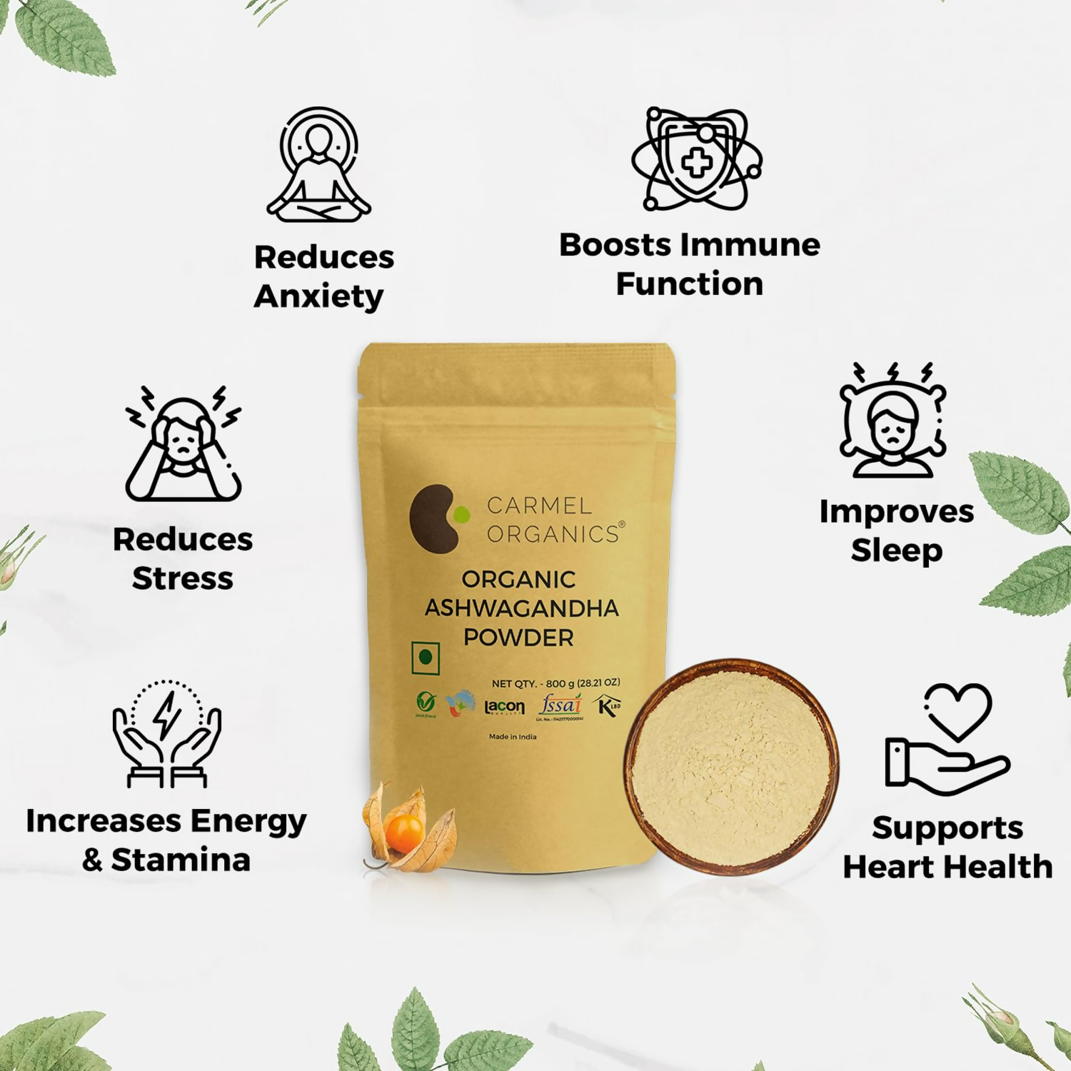 Carmel Organics Ashwagandha Root Powder
