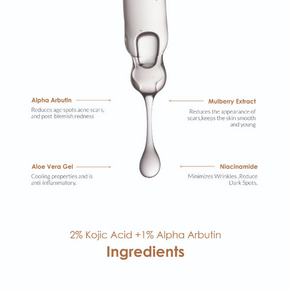 The Body Temple 2% Kojic Acid + 1% Alpha Arbutin Face Serum