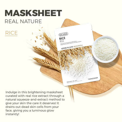 The Face Shop Real Nature Rice Face Mask - Korean Skincare