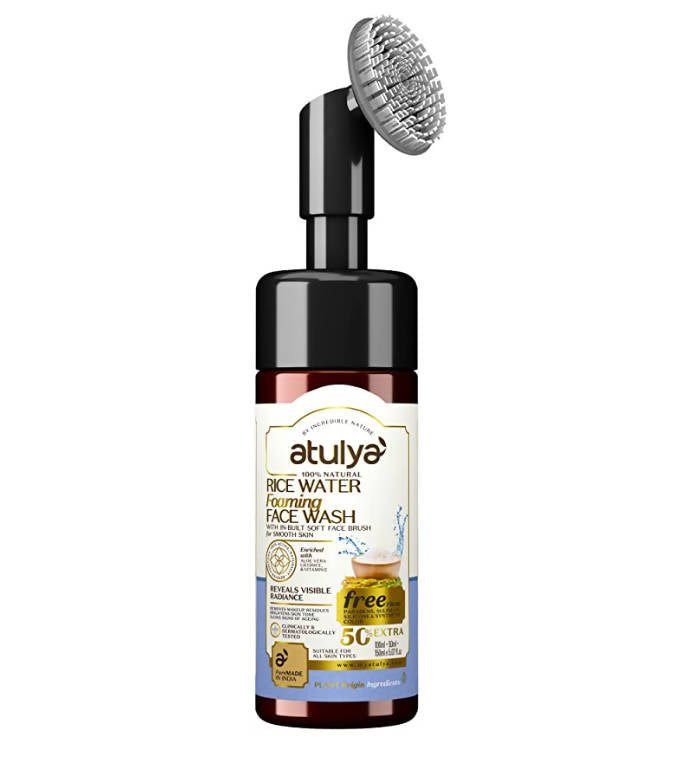 Atulya Rice Water Foaming Face Wash With In-Built Soft Face Brush