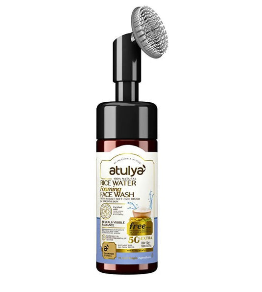 Atulya Rice Water Foaming Face Wash With In-Built Soft Face Brush