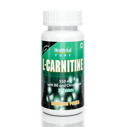 HealthAid L-Carnitine 550 mg with Vitamin B6 Chromium Tablets