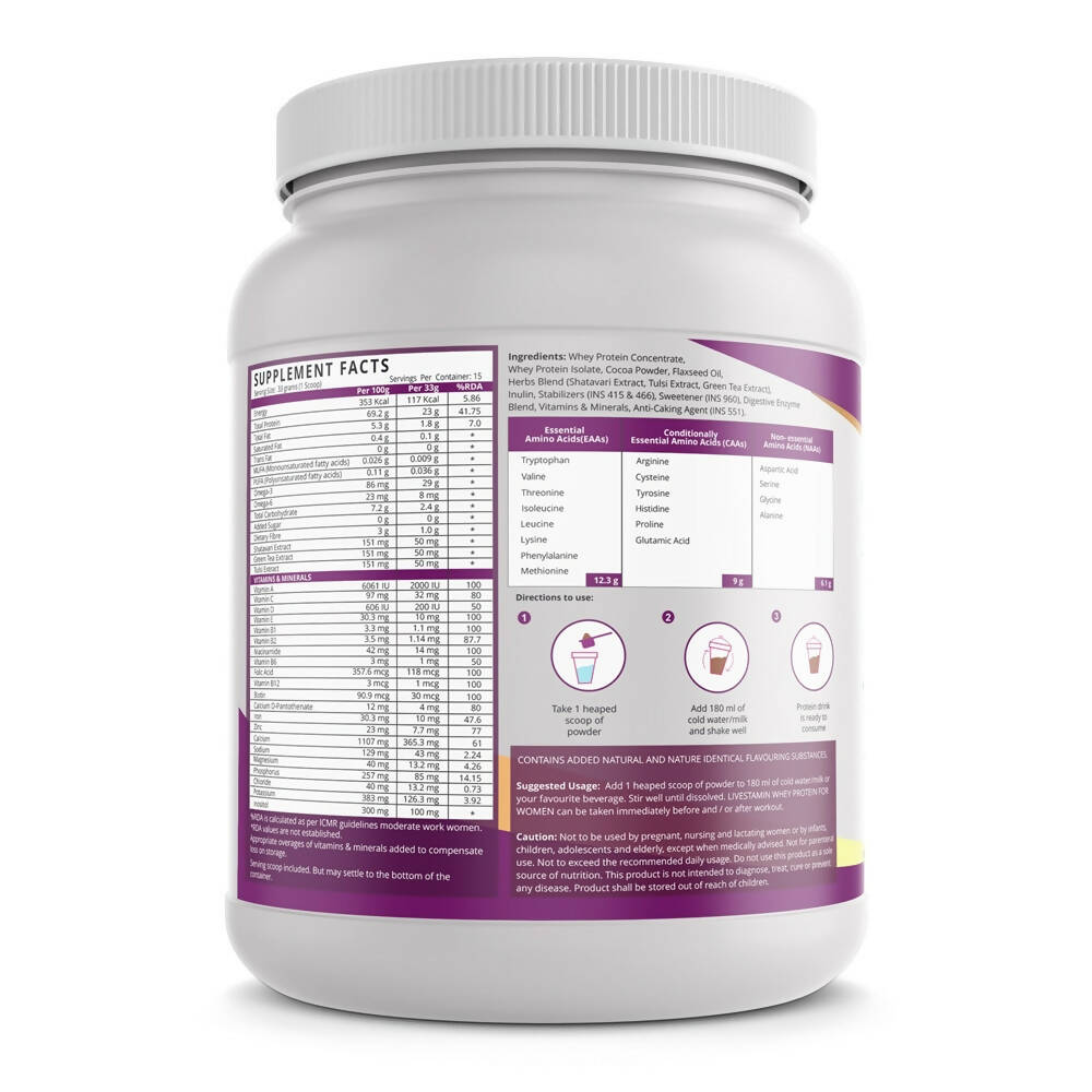 Livestamin Whey Protein For Women - Chocolate Flavour