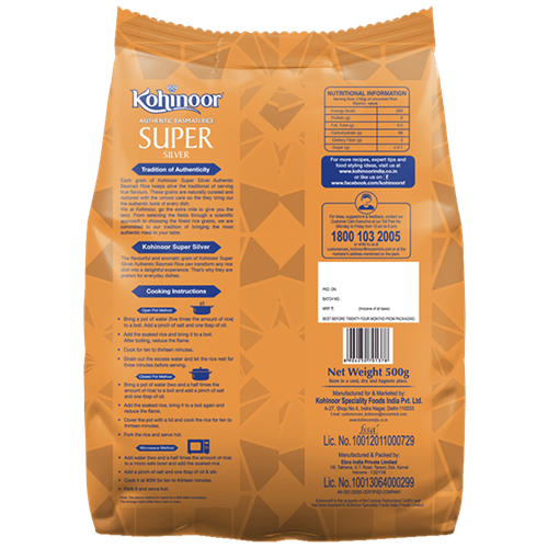 Buy Kohinoor Super Silver Basmati Rice from DrMediCart, Ship from India to USA
