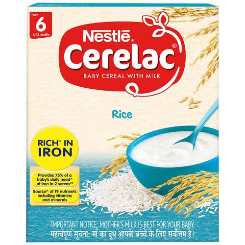 Buy Nestle Cerelac Baby Cereal with Milk - Rice, From 6-12 Months from DrMediCart, Ship from India to USA