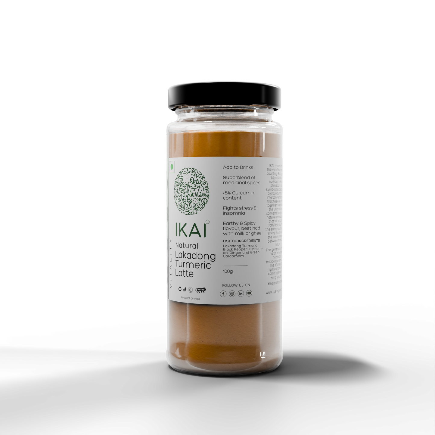 IKAI Natural Lakadong Turmeric Latte (Haldi Doodh)