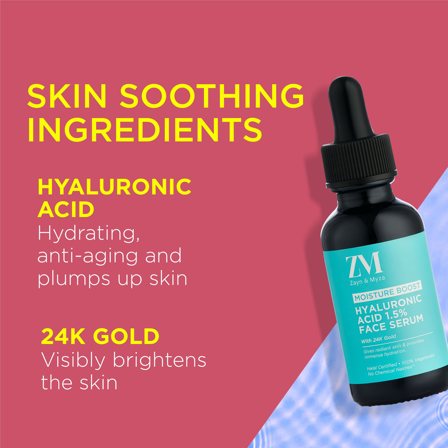Zayn & Myza Hyaluronic Acid 1.5% & 24K Gold Face Serum
