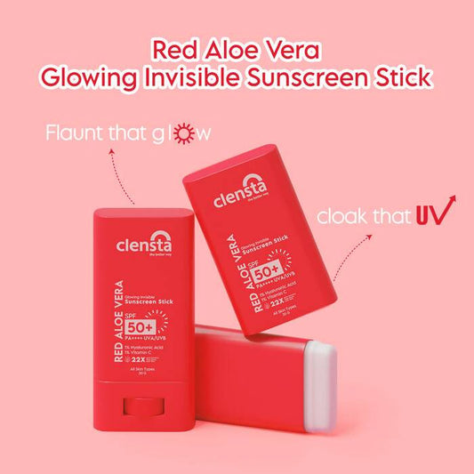Buy Red Aloe Vera Glowing Invisible Sunscreen Stick with SPF 50 from DrMediCart, Ship from India to USA