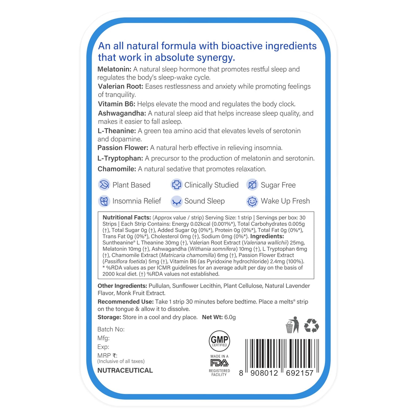 Wellbeing Nutrition Melts Restful Sleep & Melts Vital Iron Oral Strips Combo
