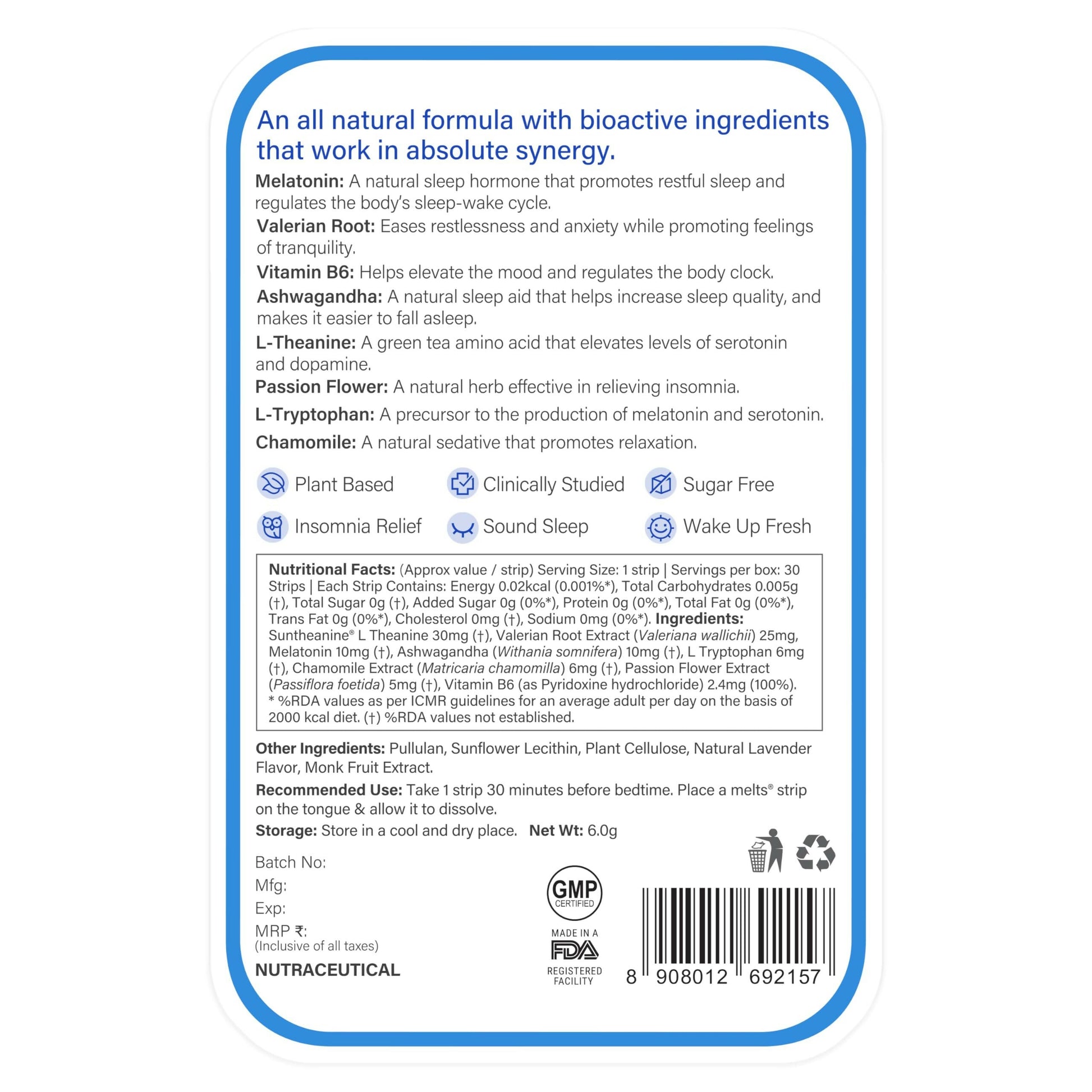 Wellbeing Nutrition Melts Restful Sleep & Melts Vital Iron Oral Strips Combo