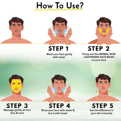Muuchstac Herbal Skin Lightening Haldi Face Wash For Men - DrMediCart