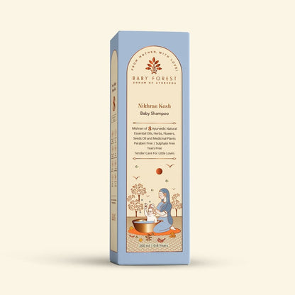 Baby Forest Nikhrae Kesh Baby Shampoo Contains 8 Ayurvedic Natural Essential Oils, Herbs, Flowers, Seeds oil