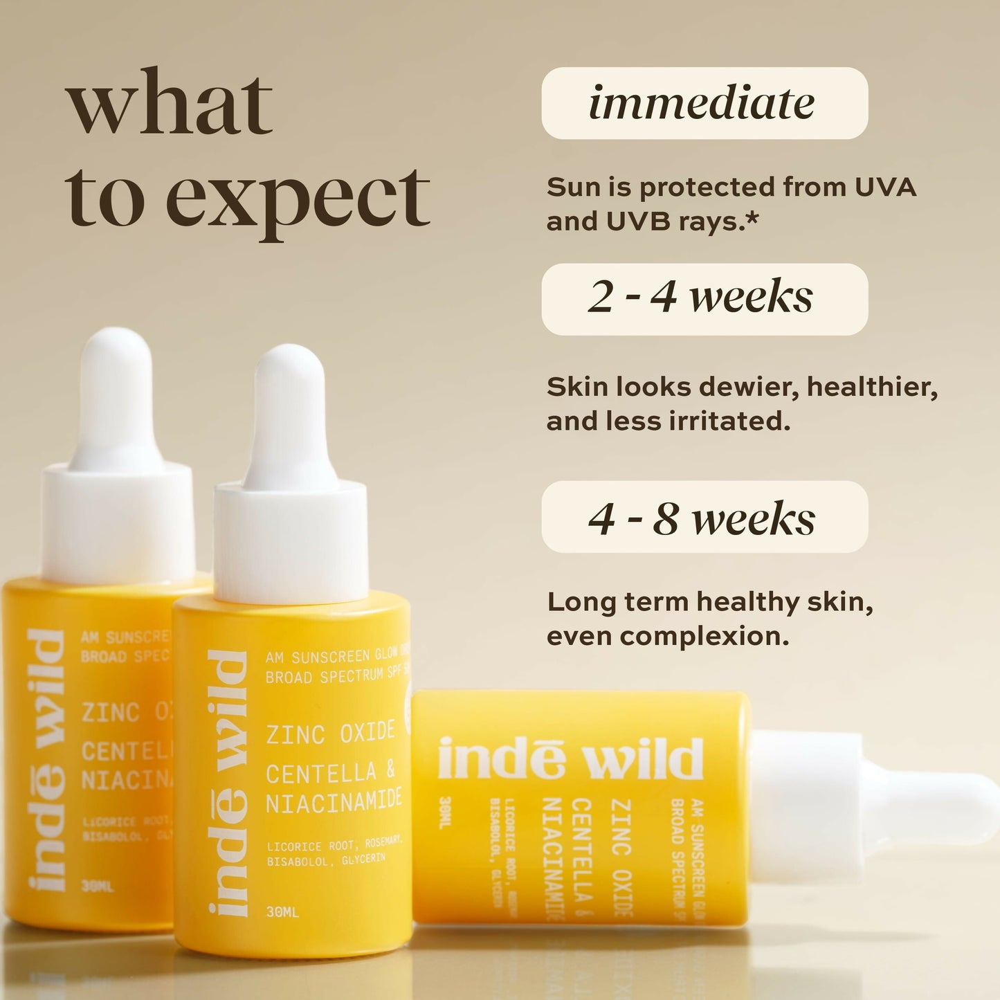 Inde Wild AM Sunscreen Glow Drops SPF 50+
