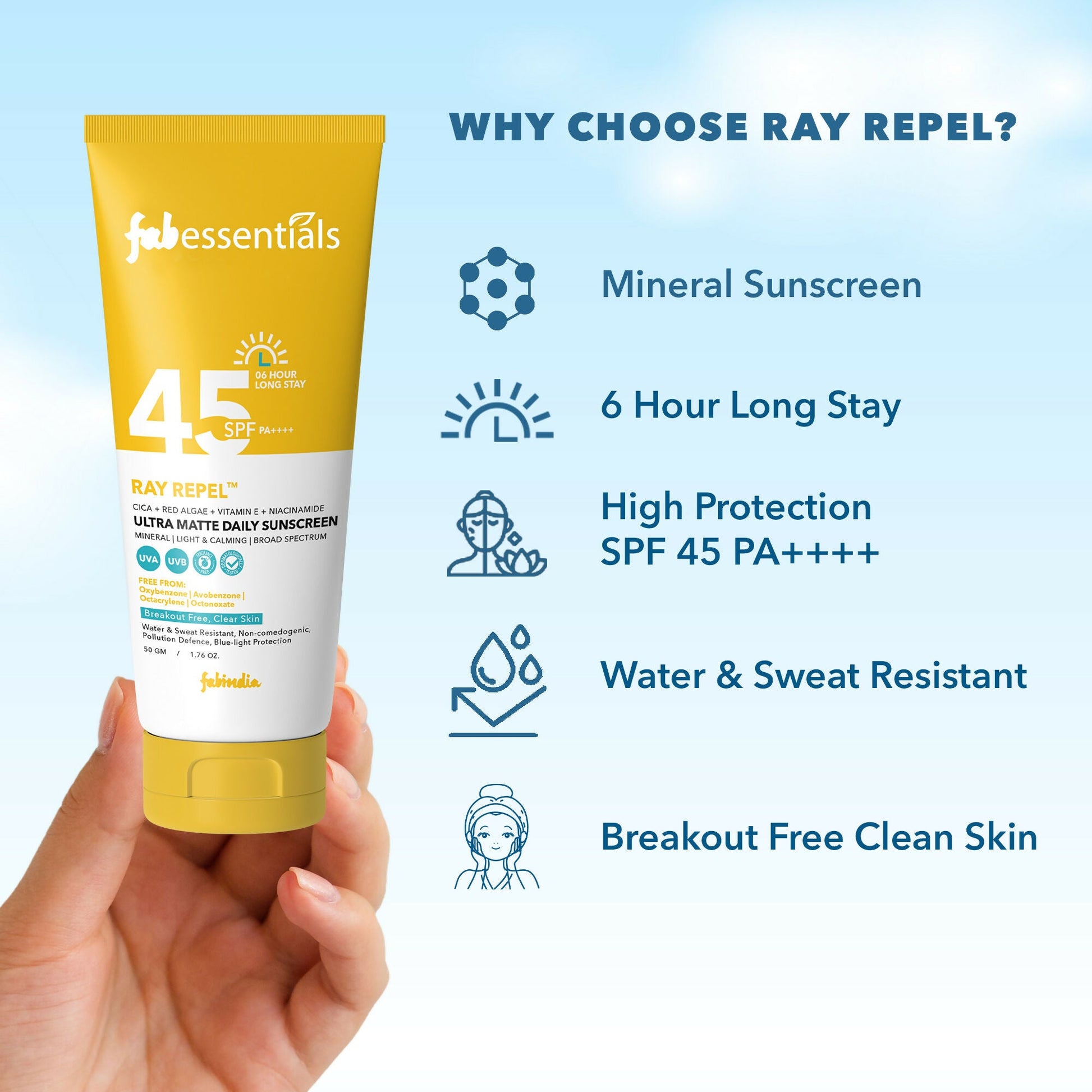 Fabessentials Ultra Matte Daily Sunscreen SPF 45 PA++++