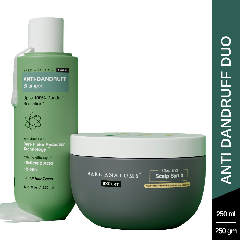 Bare Anatomy Expert Scalp Scrub & Anti Dandruff Shampoo Duo