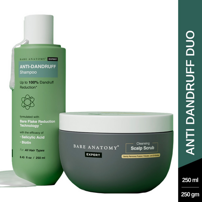Bare Anatomy Expert Scalp Scrub & Anti Dandruff Shampoo Duo