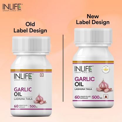 Inlife Garlic Oil Supplement 500 mg Capsules