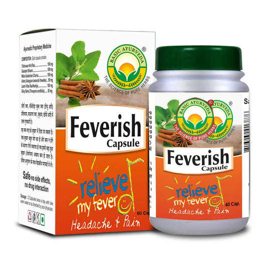 Buy Basic Ayurveda Feverish Capsules from DrMediCart, Ship from India to USA