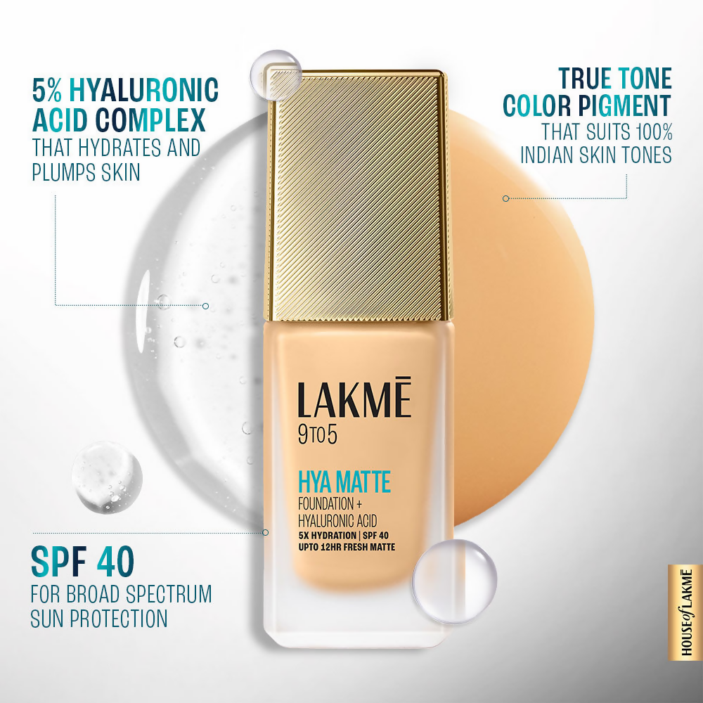 Lakme 9to5 Hya Matte Foundation + Hyaluronic Acid - Cool Rose