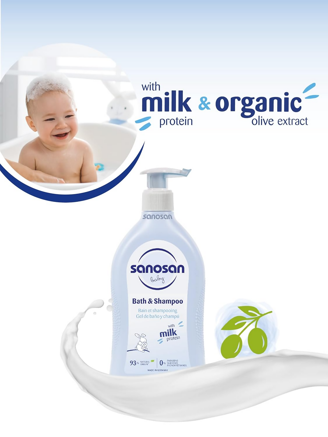 Sanosan Baby Bath and Shampoo SLS Free