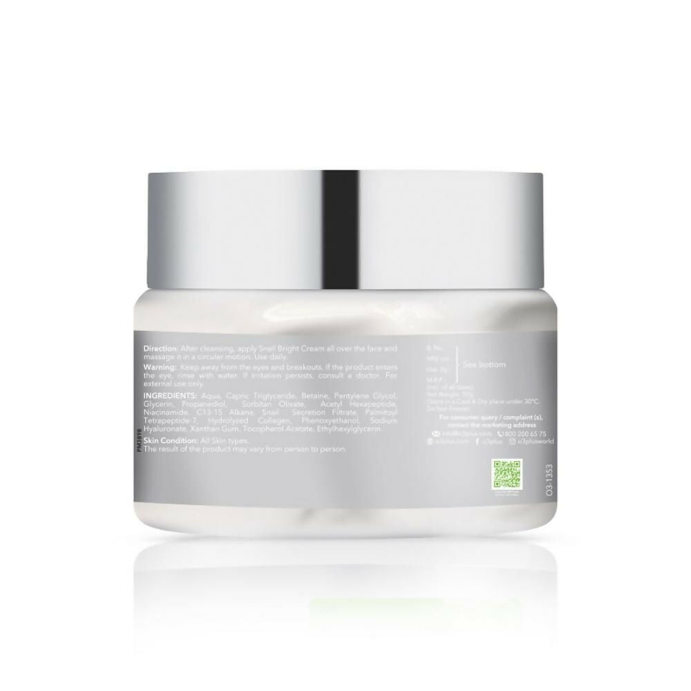 Professional O3+ Snail Bright Mucin Gel Cream Moisturiser For Korean Glass Glow & Barrier Repair