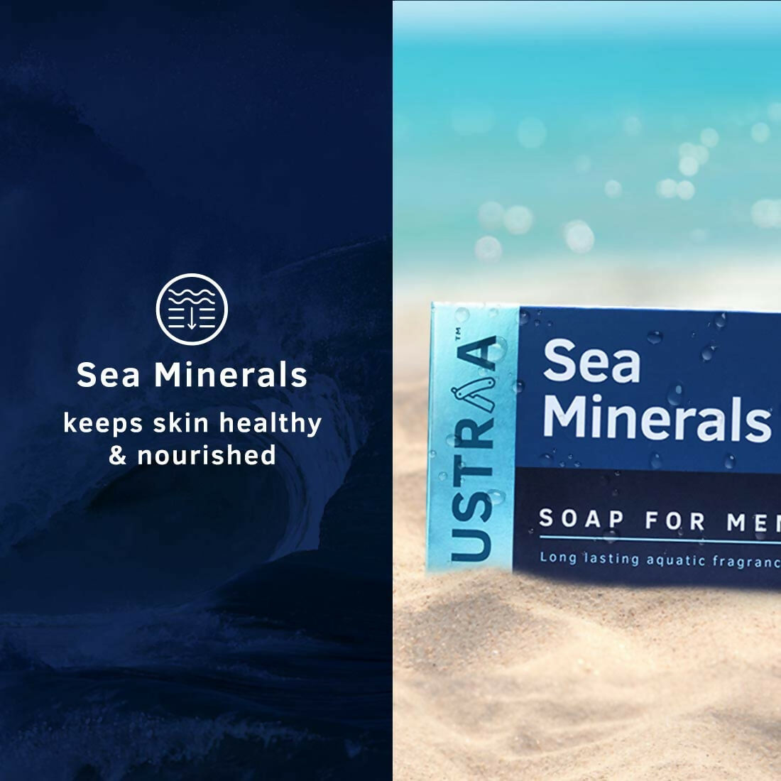 Ustraa Deo Soap For Men - Neem and Green Clay, Sea Minerals, & Activated Charcoal