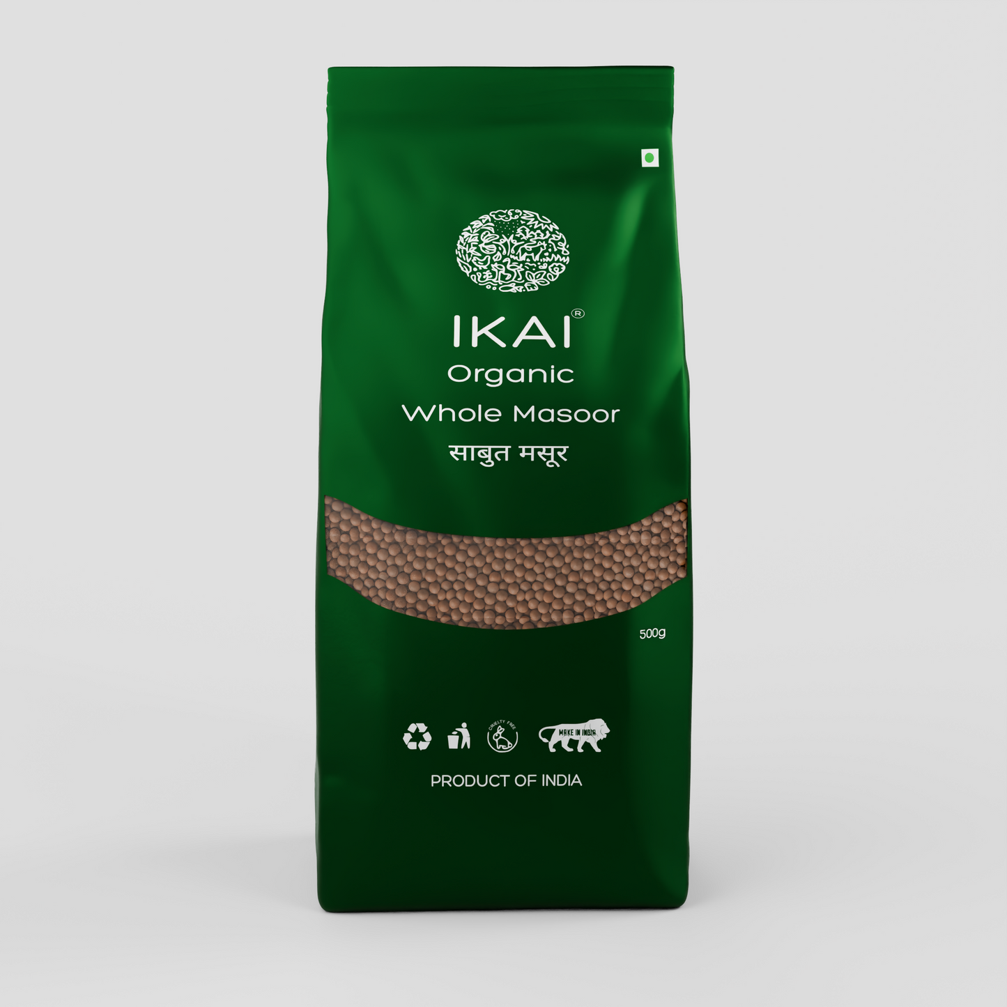 IKAI Organic Whole Masoor (Unpolished Red Lentil)
