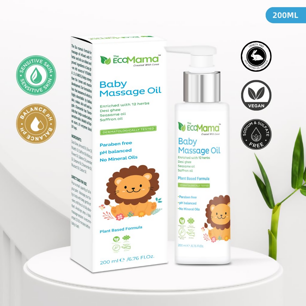 The Eco Mama Baby Massage Oil Infused With Desi Ghee, Mulethi Oil & Chamomile