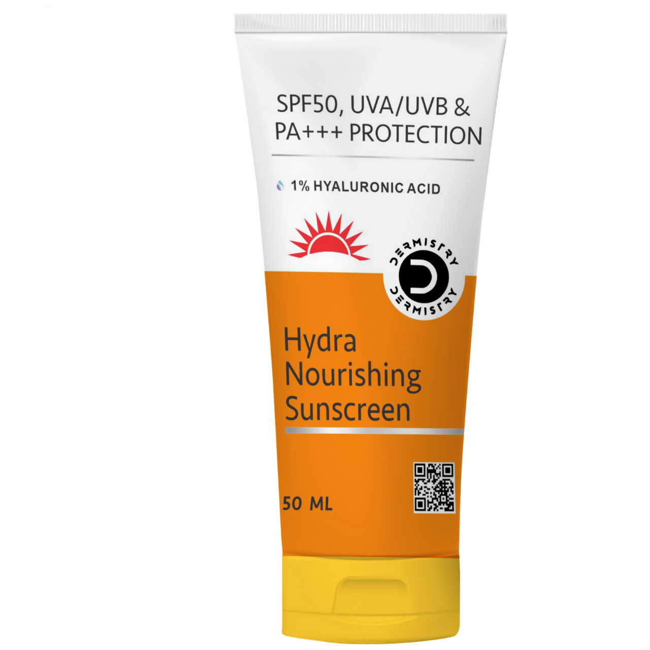 Dermistry 1% Hyaluronic Acid Ultra Hydrating Sunscreen for Dry Skin SPF 50 UVA UVB PA+++ Protection