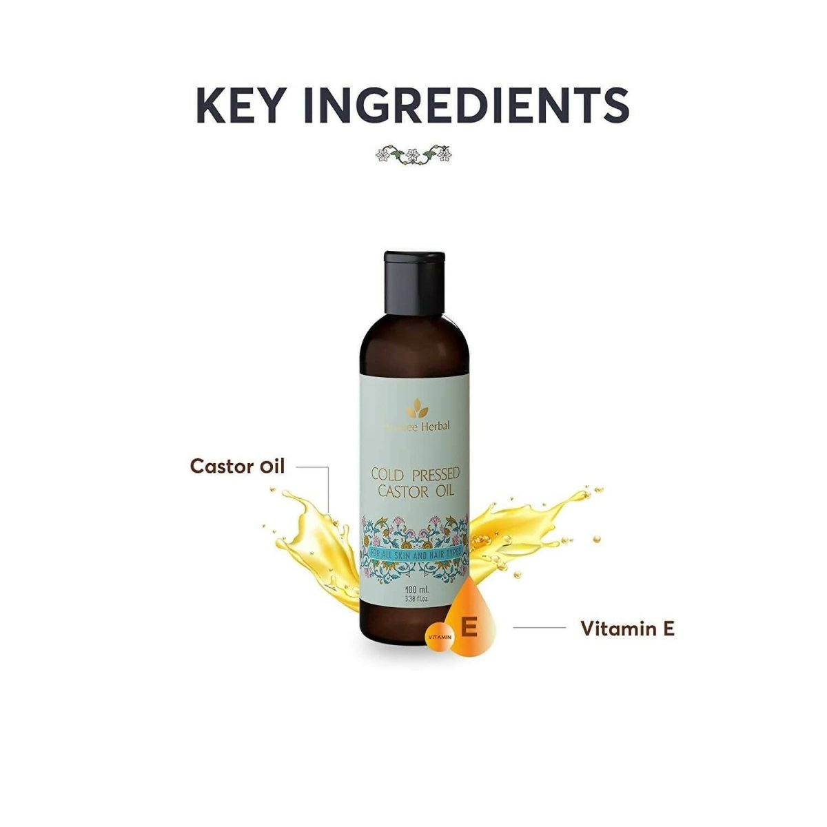 Avimee Herbal Cold Pressed Castor Oil For Hair Growth, For Stronger & Shinier Hair