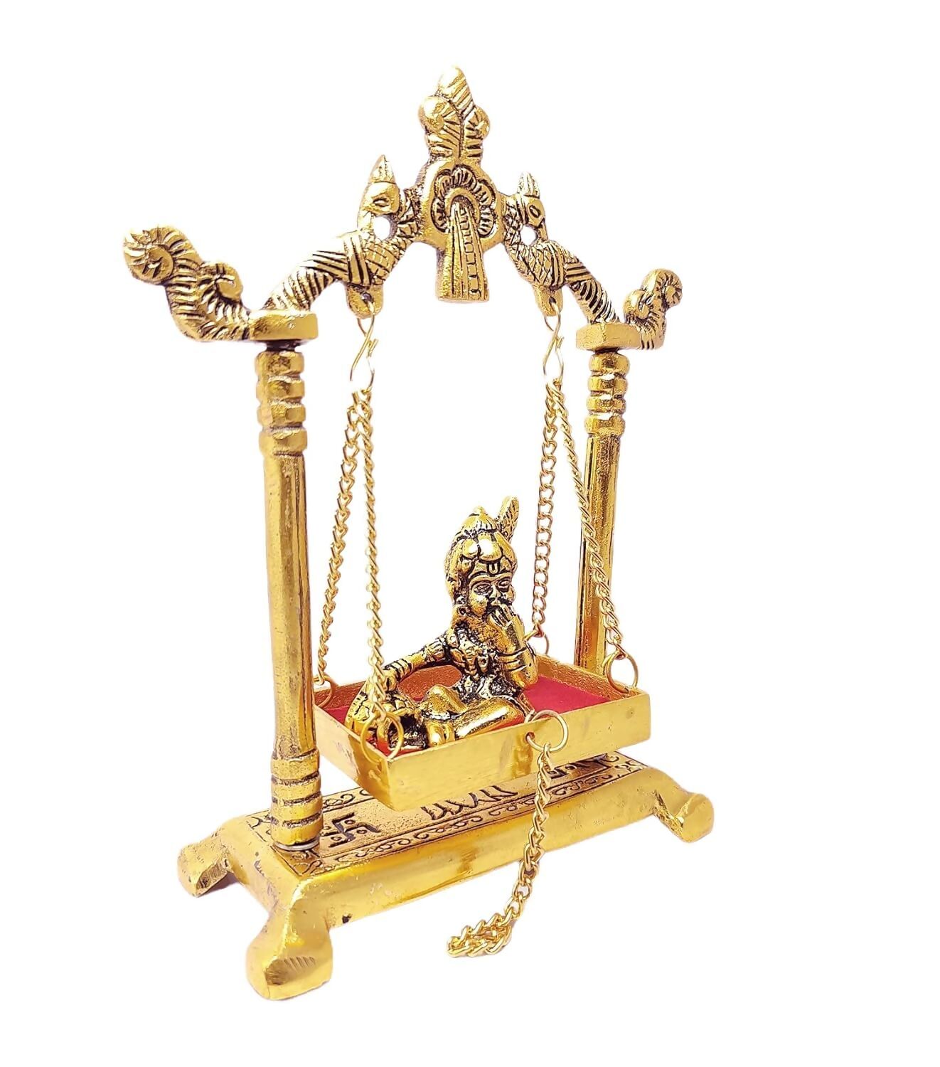 Chhariya Crafts Metal Krishna Jhula Laddu Gopal Idol