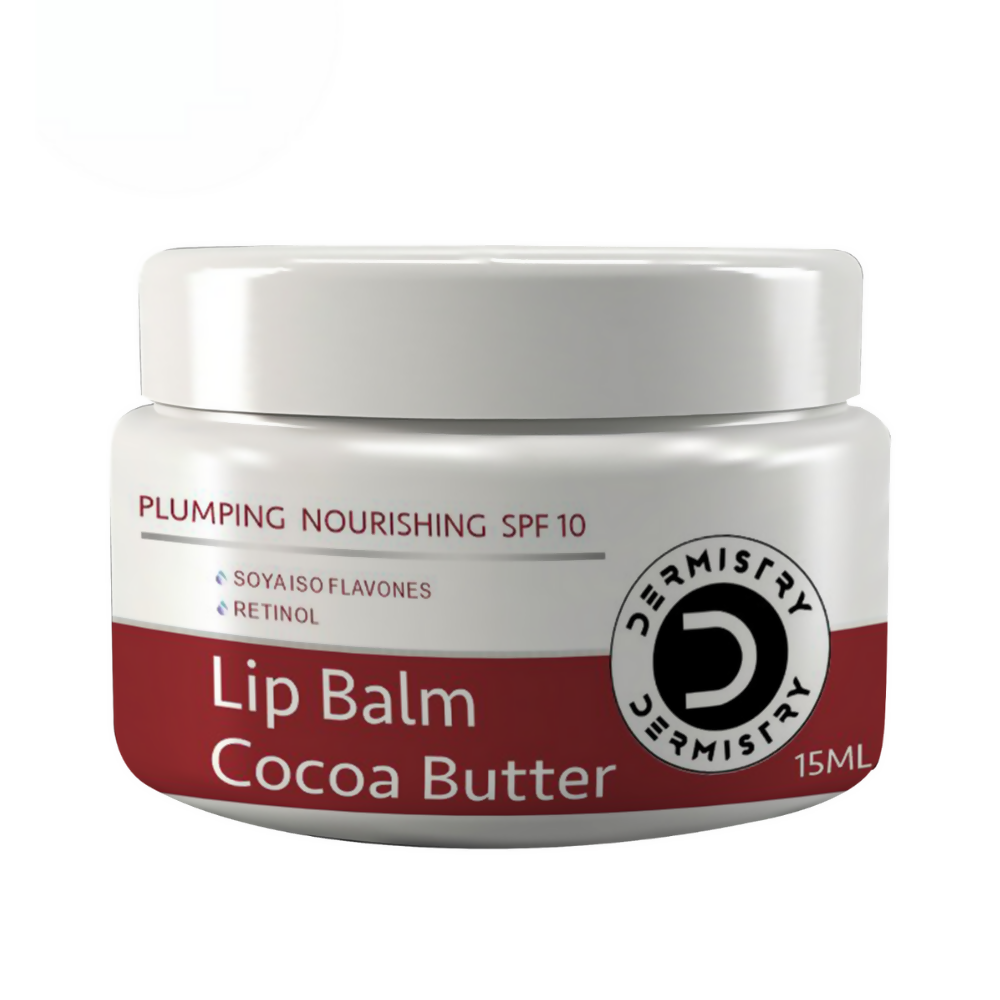 Dermistry Cocoa Butter Lip Care Tint Balm Plumping Nourishing Retinol SPF 10 for Glossy Lips