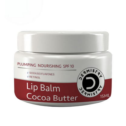 Dermistry Cocoa Butter Lip Care Tint Balm Plumping Nourishing Retinol SPF 10 for Glossy Lips