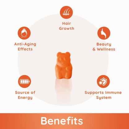Purna Gummies Superfruits Collagen Mixed Fruit Flavour Gummies for Hair and Skin