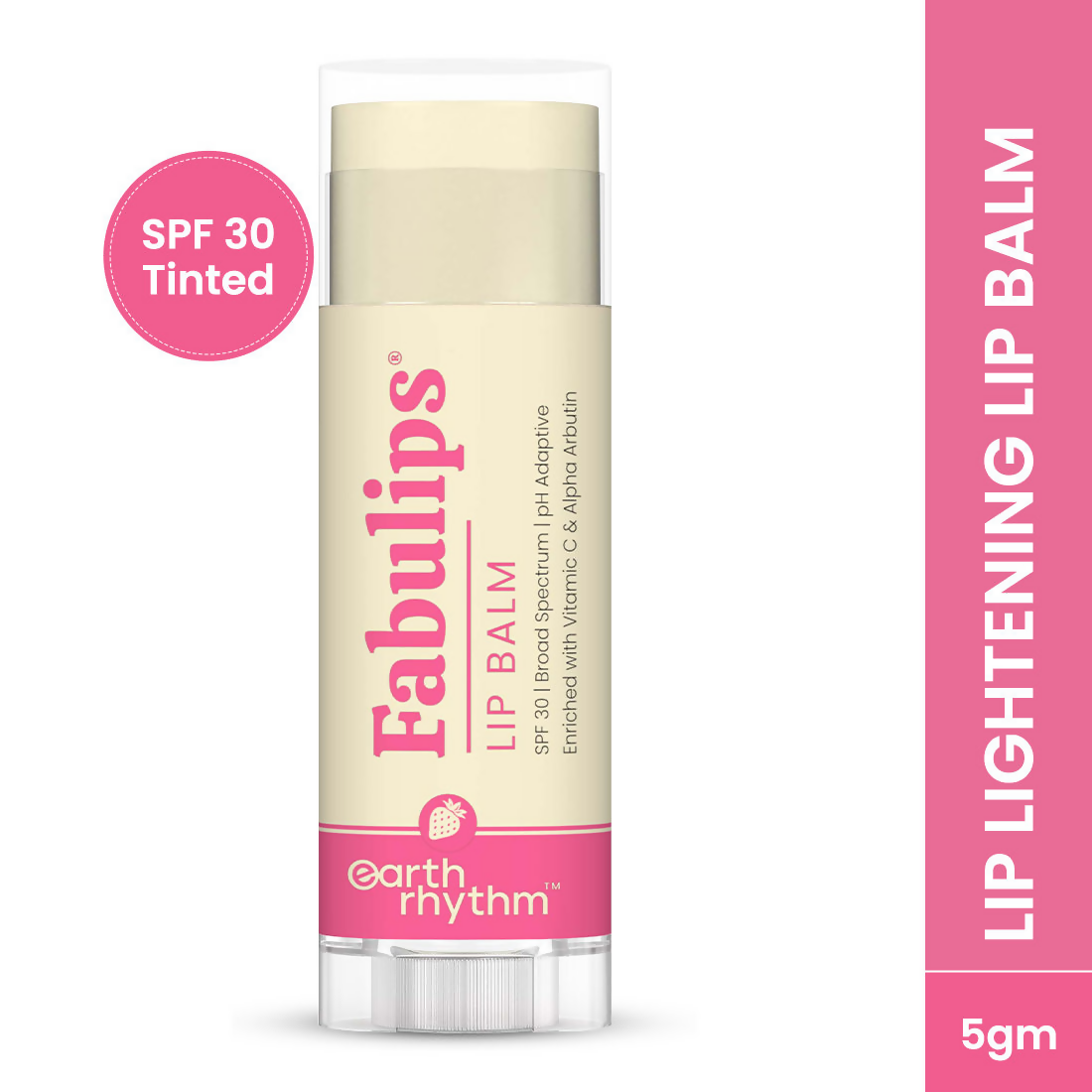 Earth Rhythm Fabulips Lip Balm SPF 30 Broad Spectrum PH Adaptive With Vit C & Kojic Acid