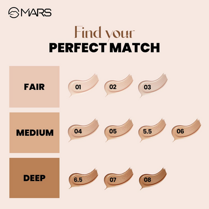MARS Cosmetics High Coverage Liquid Matte Foundation - Shade 01