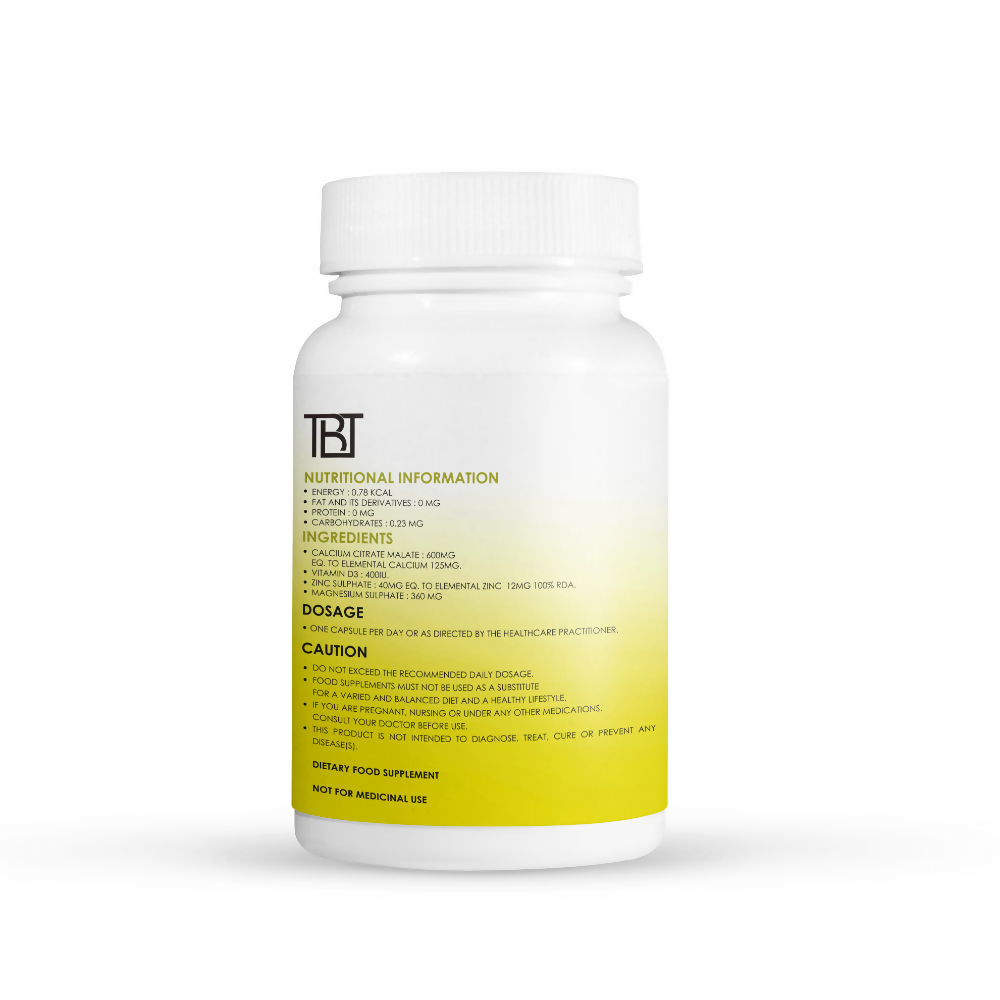 The Body Temple Calcium Magnesium + Zinc 1000mg For Strong Bones Capsules