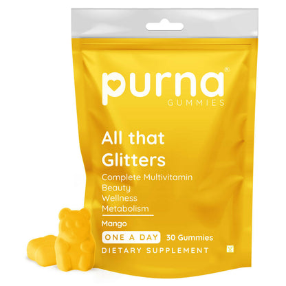 Purna Gummies Multivitamin Mango Gummies with Vitamins & Minerals