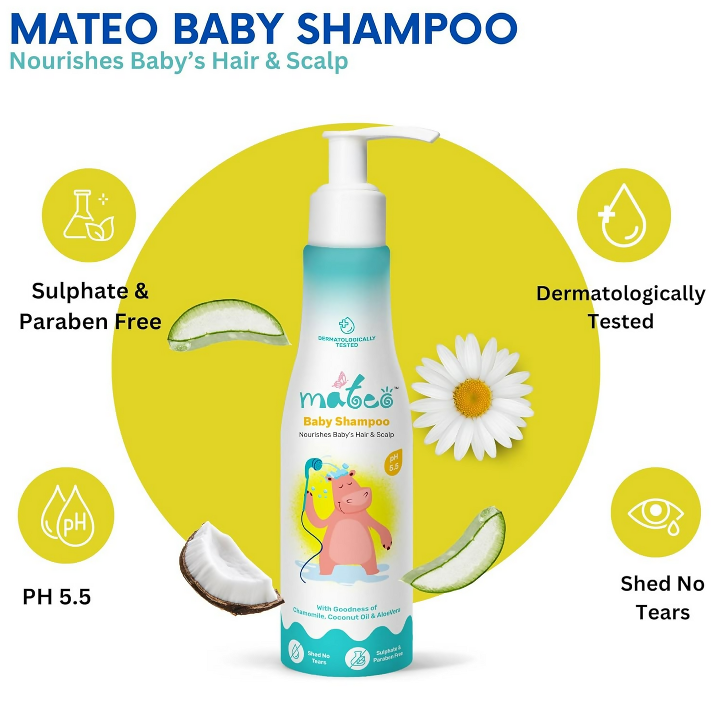 Mateo Baby Shampoo Nourishes Baby’S Hair And Scalp