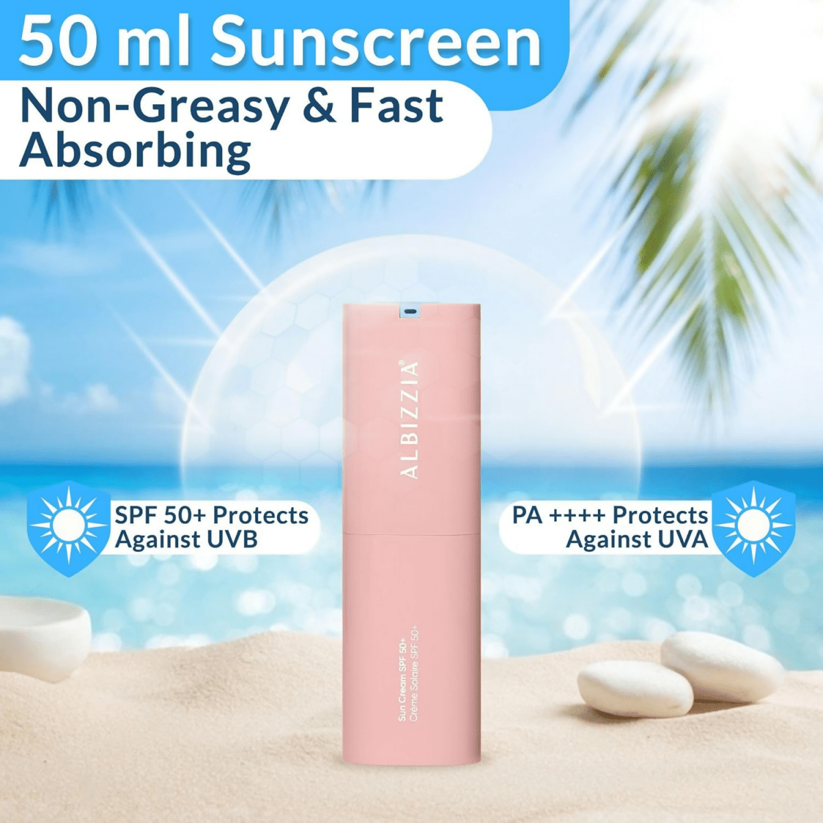 Albizzia Broad Spectrum Sunscreen SPF 50+ PA++++