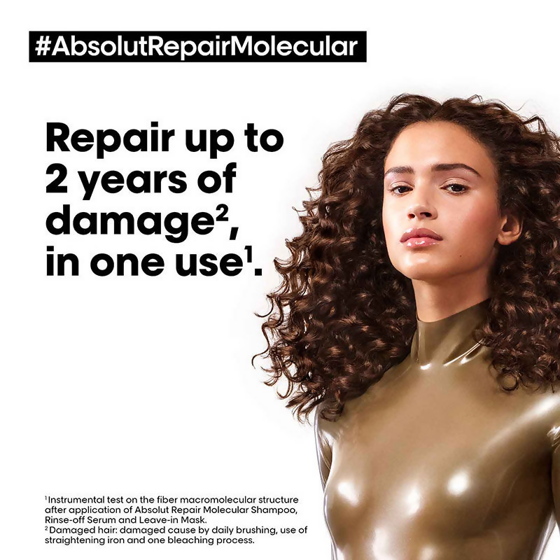 L'Oreal Professionnel Absolut Repair Molecular Shampoo, Rinse-Off Serum & Leave-In Mask Damaged Hair