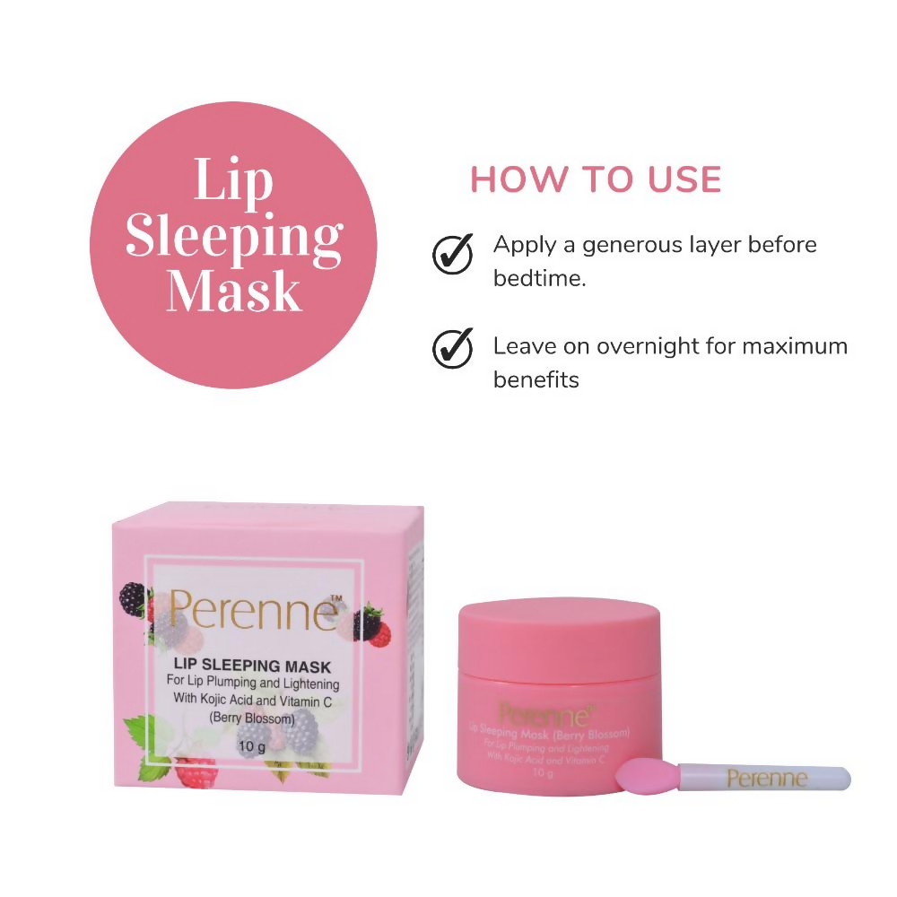 Perenne Lip Sleeping Mask With Kojic Acid & Vitamin C - Berry Blossom
